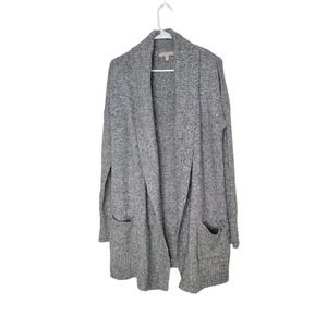 Banana Republic Open Front Chunky Knit Cardigan Gray Long Sleeve Size Medium